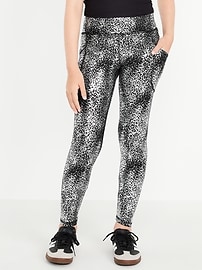 Image number 3 showing, High-Waisted PowerSoft 7/8-Length Side-Pocket Leggings for Girls