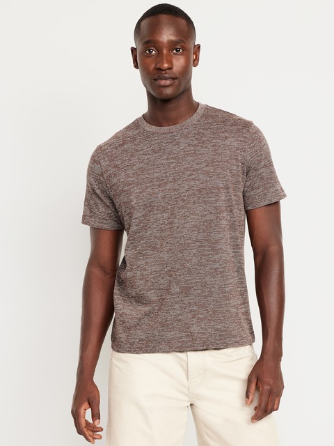 T-shirt ras du cou à rayures - Tweed Gris