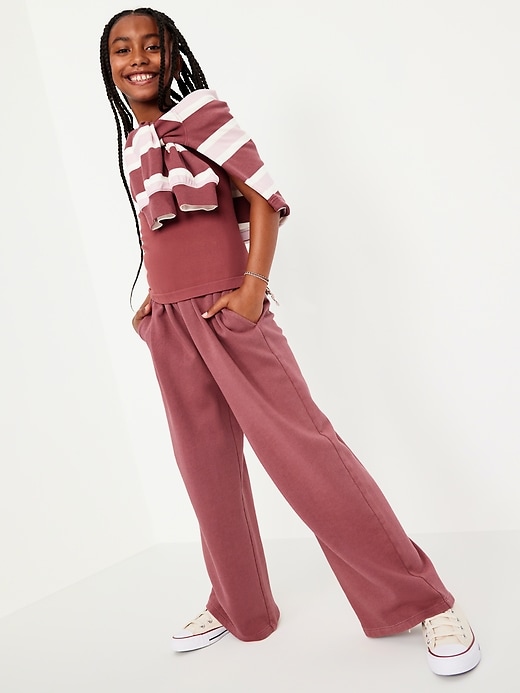 Image number 3 showing, Baggy Fleece Straight-Leg Sweatpants for Girls