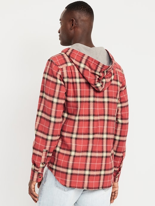 Image number 2 showing, Hooded Plaid Flannel Shirt