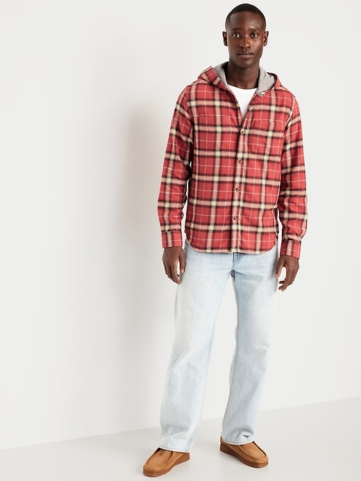 Image number 3 showing, Hooded Plaid Flannel Shirt