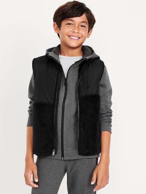 Sherpa Mixed Media Vest for Boys - Blackjack