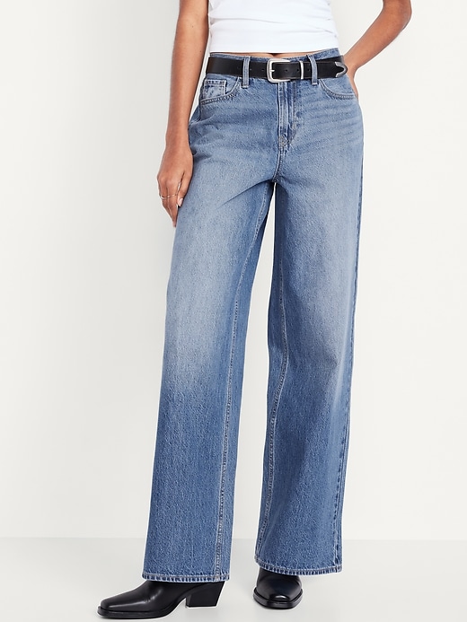 Image number 2 showing, Mid-Rise Wow Baggy Wide-Leg Jeans