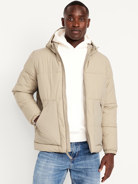 Water-Resistant Hooded Puffer Jacket - Down The Shore