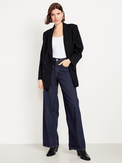 Image number 1 showing, High-Waisted Baggy Wide-Leg Jeans