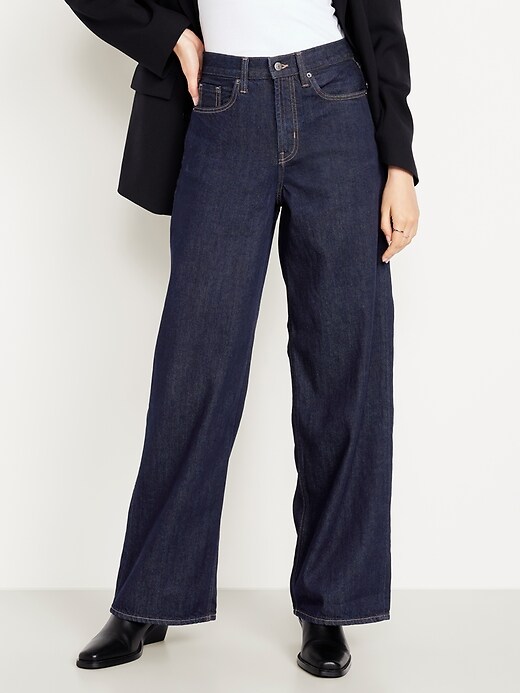 Image number 2 showing, High-Waisted Baggy Wide-Leg Jeans