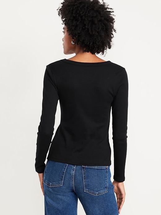 Image number 2 showing, Long-Sleeve Cozy V-Neck Top