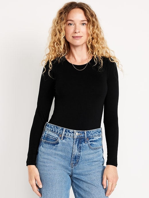 Image number 1 showing, Long-Sleeve Crew-Neck Bodysuit