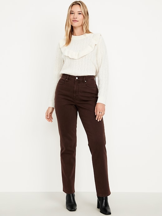Image number 6 showing, Extra High-Waisted Straight Jeans