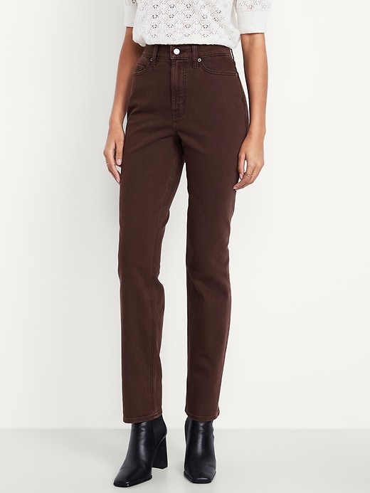 Image number 2 showing, Extra High-Waisted Straight Jeans