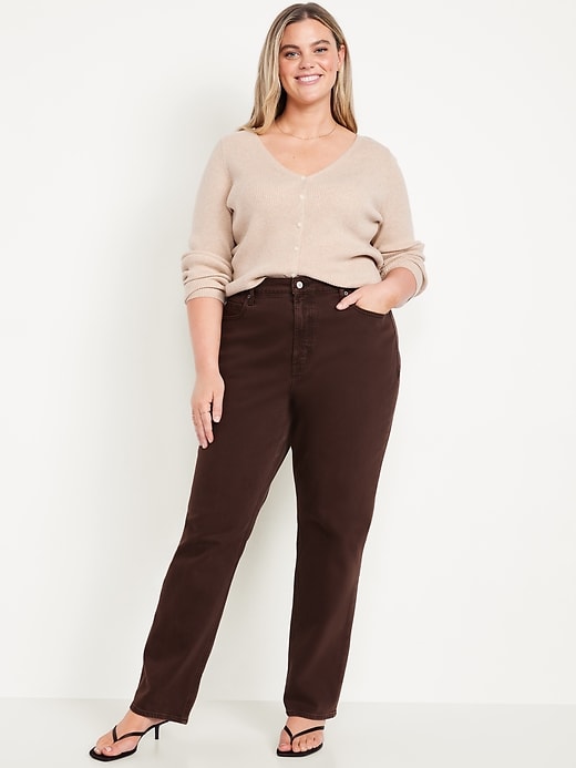 Image number 8 showing, Extra High-Waisted Straight Jeans