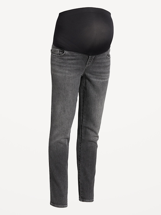 Image number 1 showing, Maternity Full-Panel Vintage Slim Jeans