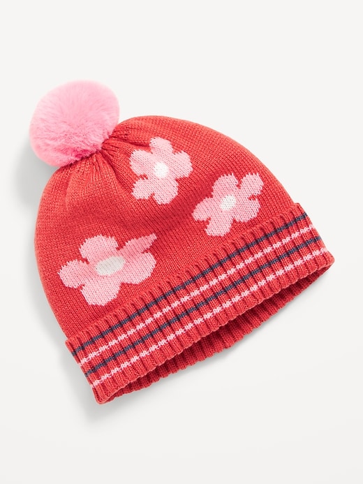 Image number 1 showing, Pom-Pom Beanie for Toddler Girls