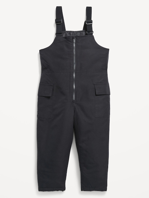 Water-Resistant Snow-Bib Overalls for Toddler Boys - Black Jack