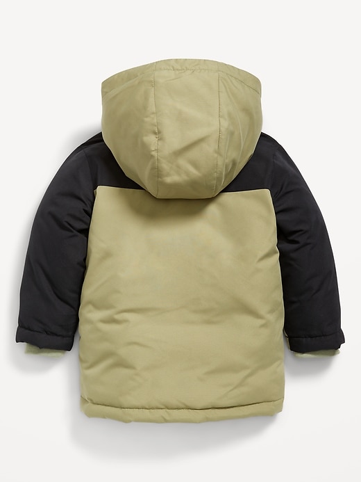 Image number 2 showing, Water-Resistant Color-Block Snow Jacket for Toddler Boys
