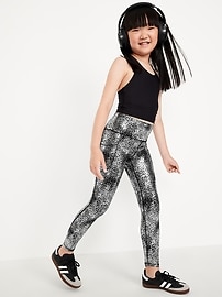 Image number 4 showing, High-Waisted PowerSoft 7/8-Length Side-Pocket Leggings for Girls