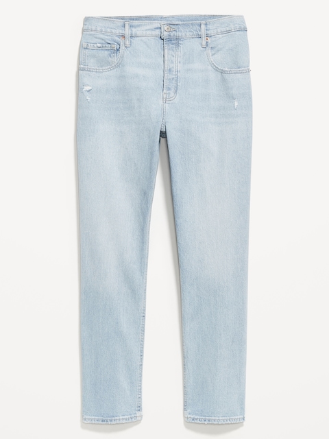 Mid-Rise Slouchy Straight Jeans - Light Wash