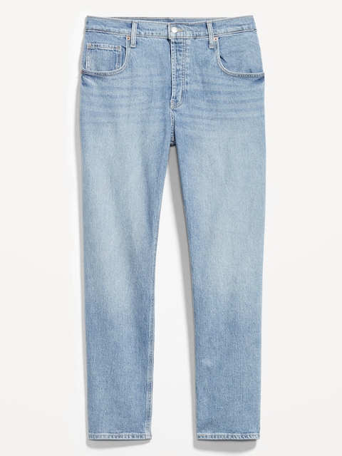 Mid-Rise Slouchy Straight Jeans - Medium Wash