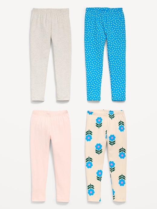 Image number 3 showing, 4-Pack Full-Length Jersey Leggings for Toddler Girls