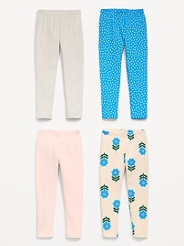 Voir une image plus grande du produit 3 de 3. Legging pleine longueur en jersey pour toute-petite fille (paquet de 4)
