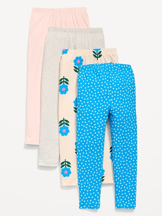 Voir une image plus grande du produit 2 de 3. Legging pleine longueur en jersey pour toute-petite fille (paquet de 4)