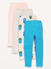 Image number 2 showing, 4-Pack Full-Length Jersey Leggings for Toddler Girls
