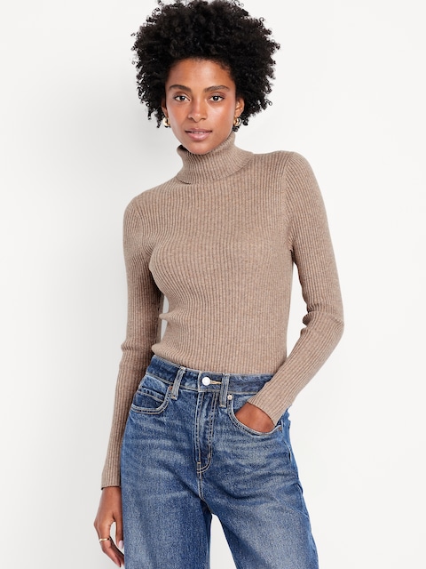 SoSoft Lite Rib Turtleneck Sweater - Driftwood Heather