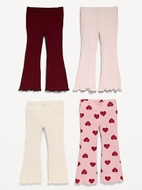 Voir une image plus grande du produit 3 de 3. Legging côtelé évasé pour toute-petite fille (paquet de 4)