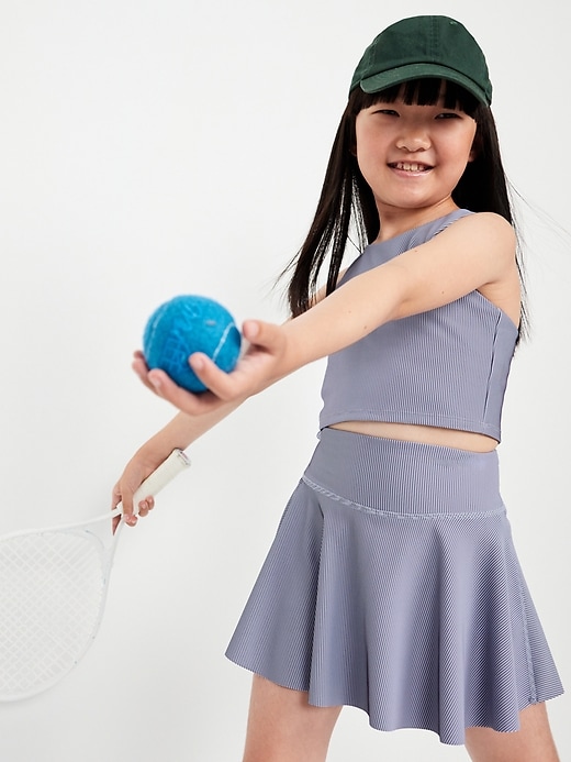 Image number 1 showing, High-Waisted PowerSoft Ribbed Skort for Girls