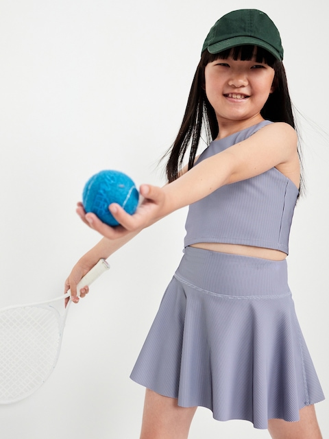High-Waisted PowerSoft Ribbed Skort for Girls - Glitter Bug