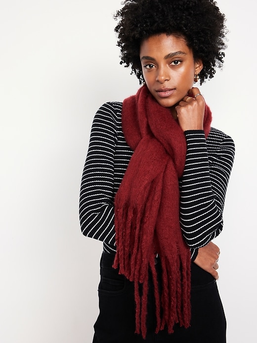 Image number 1 showing, Brushed Fringed Scarf