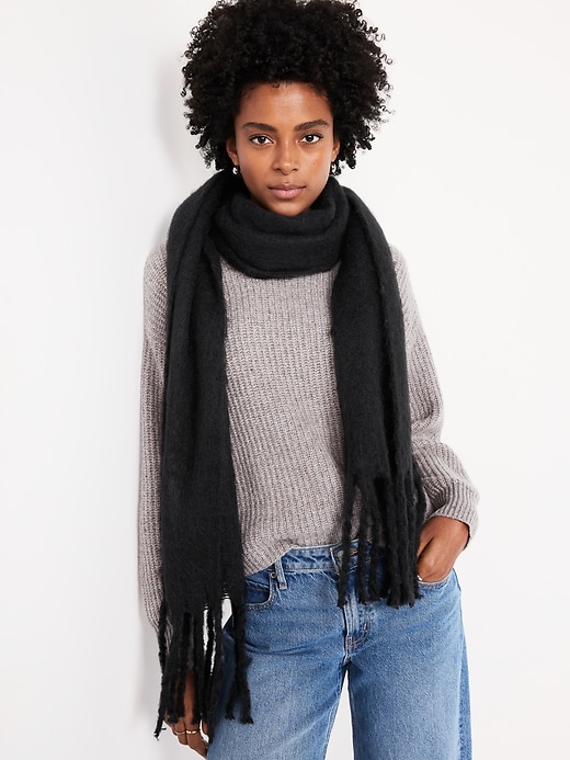 Image number 1 showing, Brushed Fringed Scarf