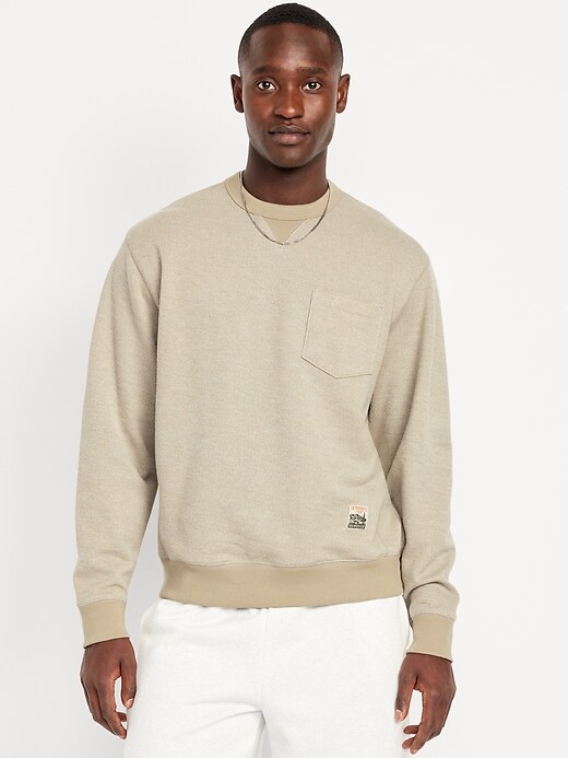 Image number 1 showing, Textured Pocket Sweatshirt