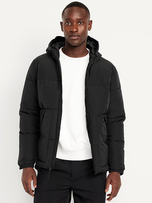 Image number 1 showing, Water-Resistant Hooded Puffer Jacket
