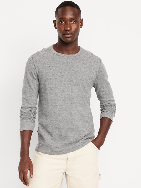 Waffle-Knit T-Shirt - Heather Gray