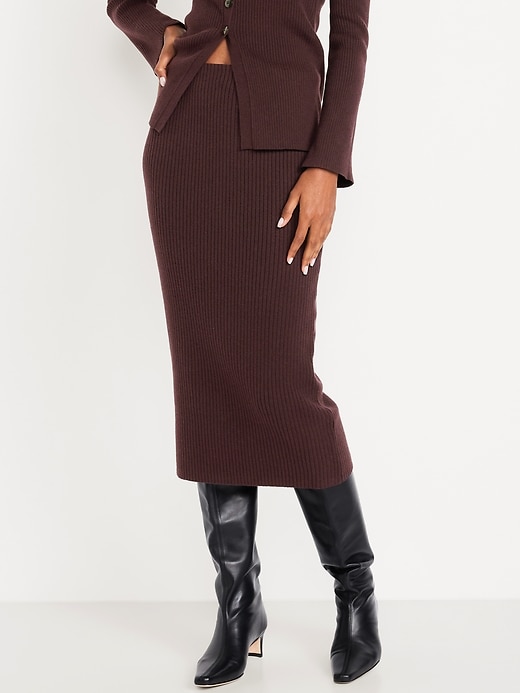 Image number 3 showing, SoSoft Ribbed Midi Sweater Skirt