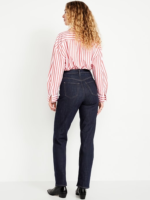 Image number 3 showing, Extra High-Waisted Straight Jeans