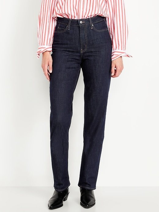 Image number 2 showing, Extra High-Waisted Straight Jeans