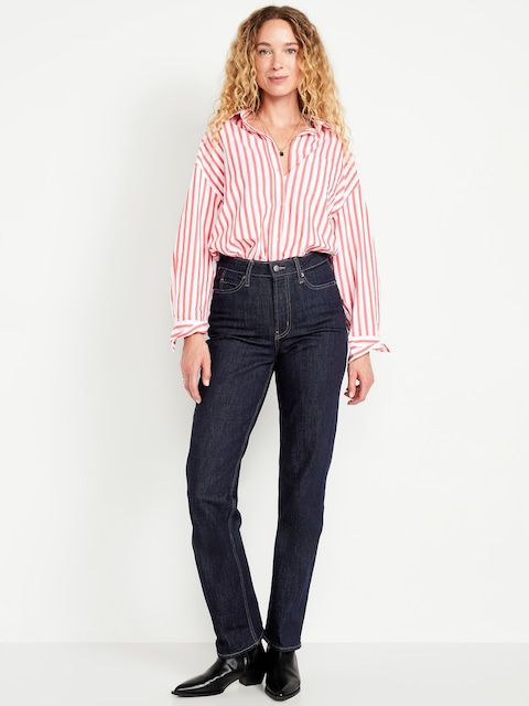 Extra High-Waisted Straight Jeans - Dark Wash