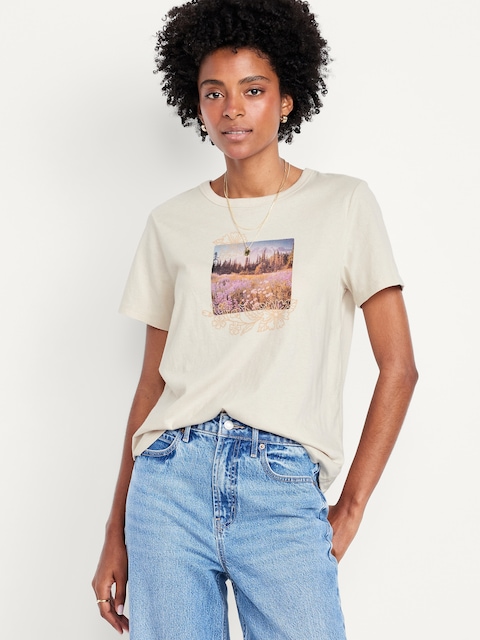 EveryWear Crew-Neck Graphic T-Shirt - Howlite