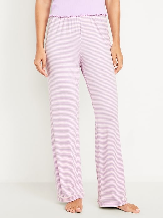 Image number 1 showing, Mid-Rise Classic Jersey Pajama Pants