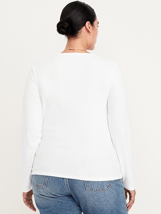 Image number 7 showing, Snug Long-Sleeve Boat-Neck T-Shirt