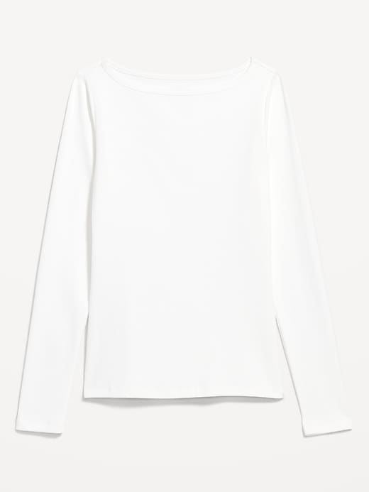 Image number 8 showing, Snug Long-Sleeve Boat-Neck T-Shirt