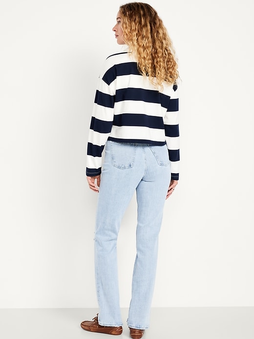 Image number 3 showing, Extra High-Waisted Straight Jeans