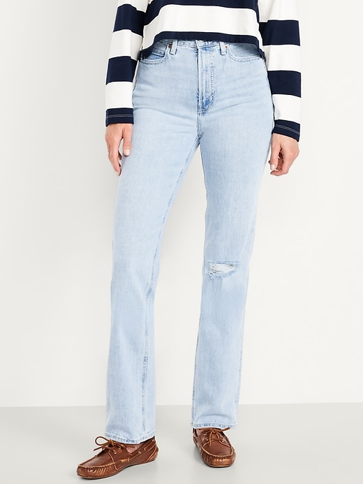 Image number 2 showing, Extra High-Waisted Straight Jeans