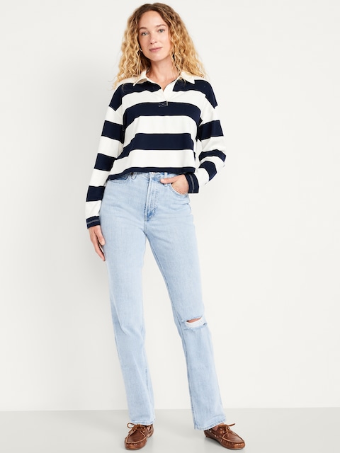 Extra High-Waisted Straight Jeans - Light Wash