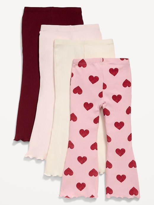 Voir une image plus grande du produit 2 de 3. Legging côtelé évasé pour toute-petite fille (paquet de 4)