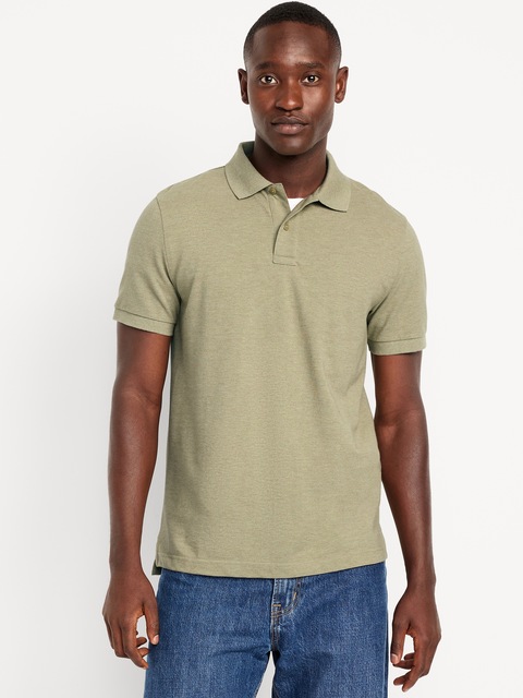 Polo en piqué d’uniforme pour Homme - Vert Chiné