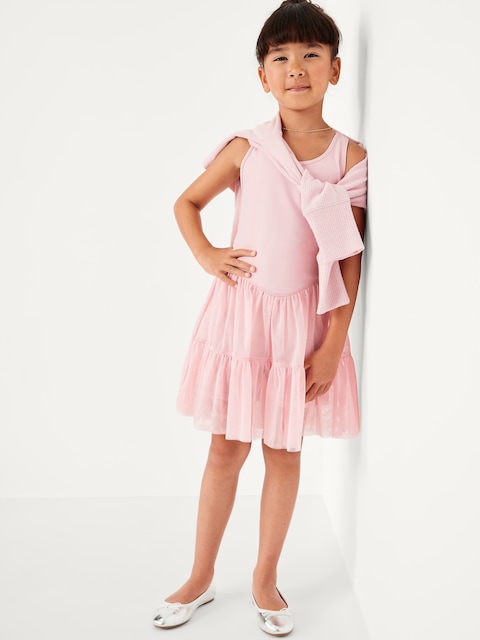 PowerSoft Sleeveless Tutu Athletic Dress for Girls - Fairytale Rose