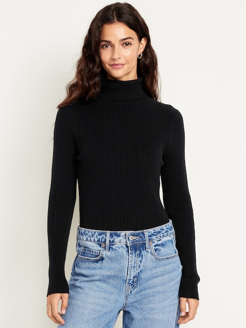 SoSoft Lite Rib Turtleneck Sweater - Black Jack